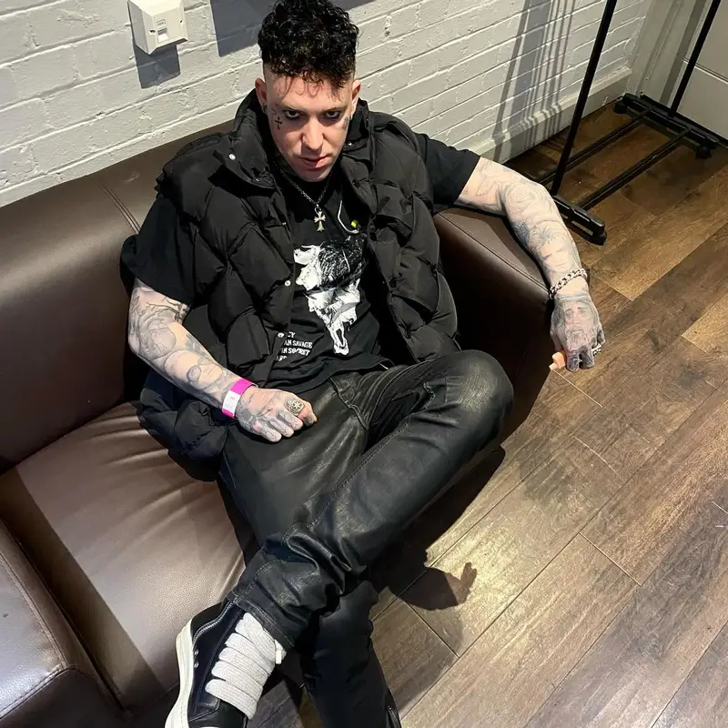 Brennan Savage outfit in Bottega Veneta and Rick Owens, 2024