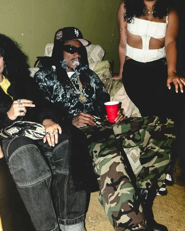 Wiz Khalifa outfit in Rick Owens, Balenciaga, and New Era, 2024