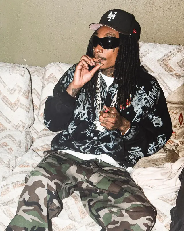 Wiz Khalifa outfit in Rick Owens, Balenciaga, and New Era, 2024