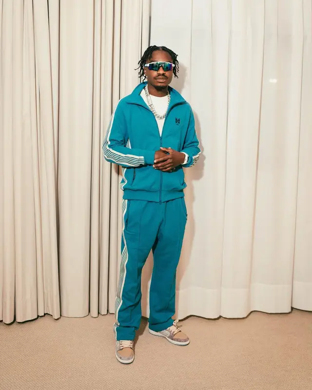 Lil Tjay outfit in Needles, Oakley, and End Clothing, 2024