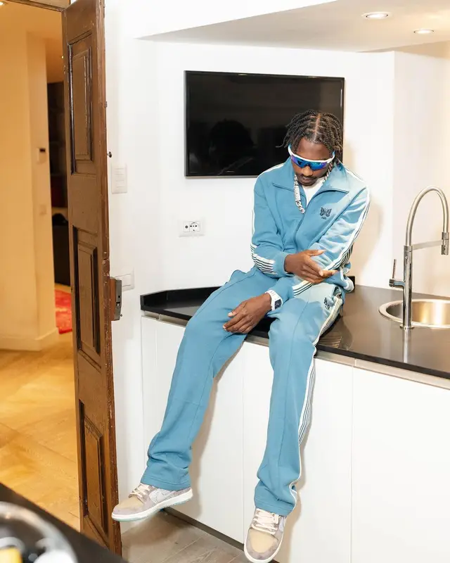 Lil Tjay outfit in Needles, Oakley, and End Clothing, 2024