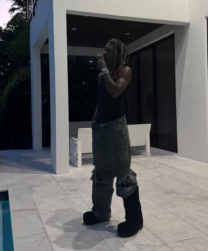 Destroy Lonely outfit in Rick Owens and Balenciaga, 2024