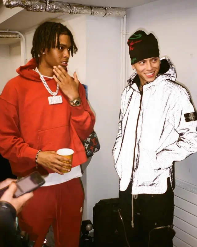 Central Cee outfit in Stone Island, Rick Owens, and Andy Wahloo, 2024