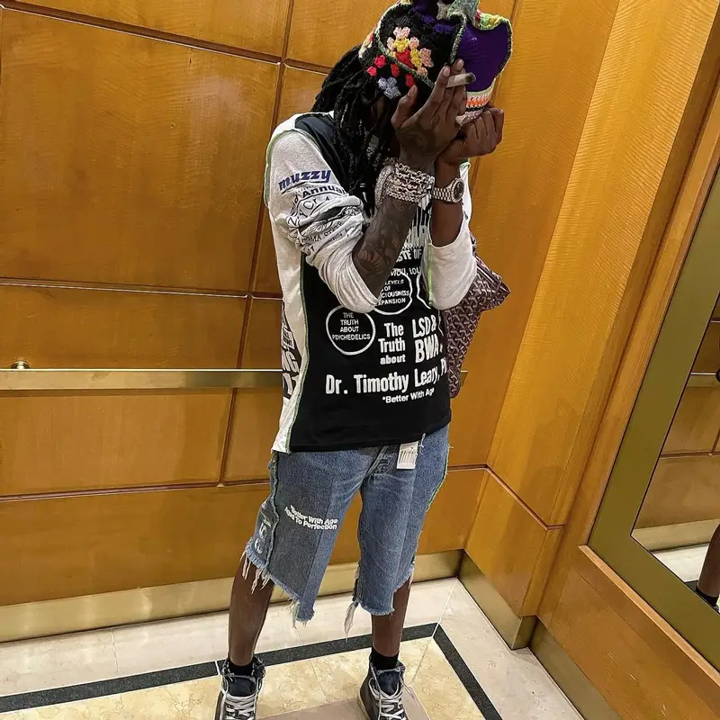 Baby Smoove outfit in Better With Age, Balenciaga, and Goyard, 2024