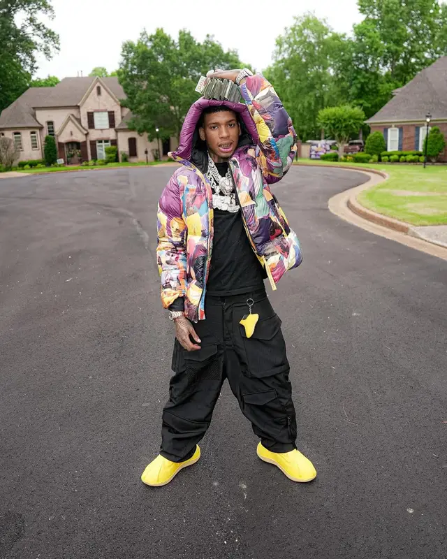 NLE Choppa outfit in Canada Goose, Junya Watanabe, and KidSuper, 2024