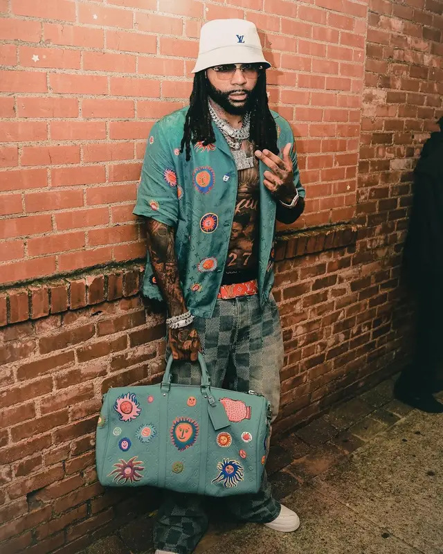 Money Man outfit in Nike, Louis Vuitton, and Polo Ralph Lauren, 2024