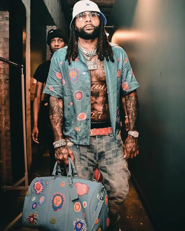 Money Man outfit in Nike, Louis Vuitton, and Polo Ralph Lauren, 2024