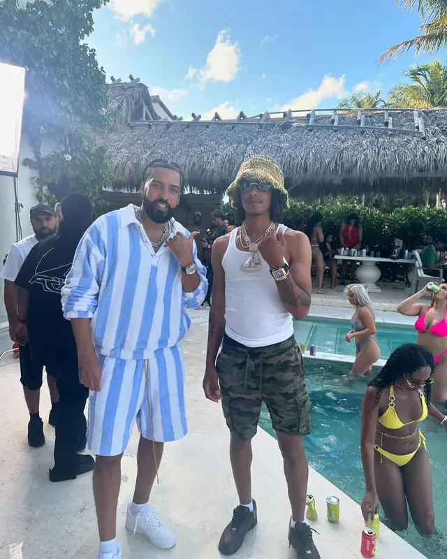 French Montana outfit in Rhude and Nike, 2024