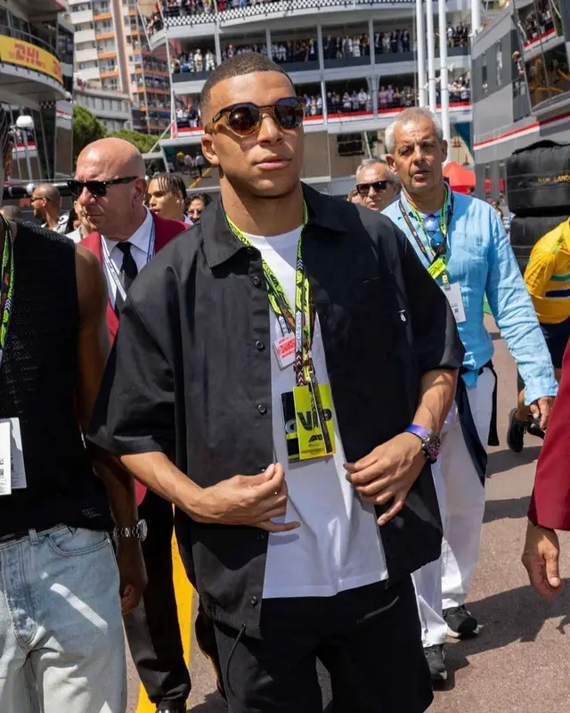Kylian Mbappe outfit in Nike, Hublot, and Oakley, 2024