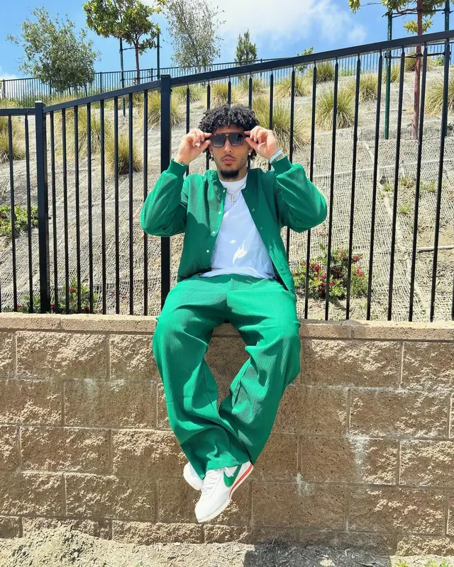 LiAngelo Ball outfit in FashionNova and Nike, 2024