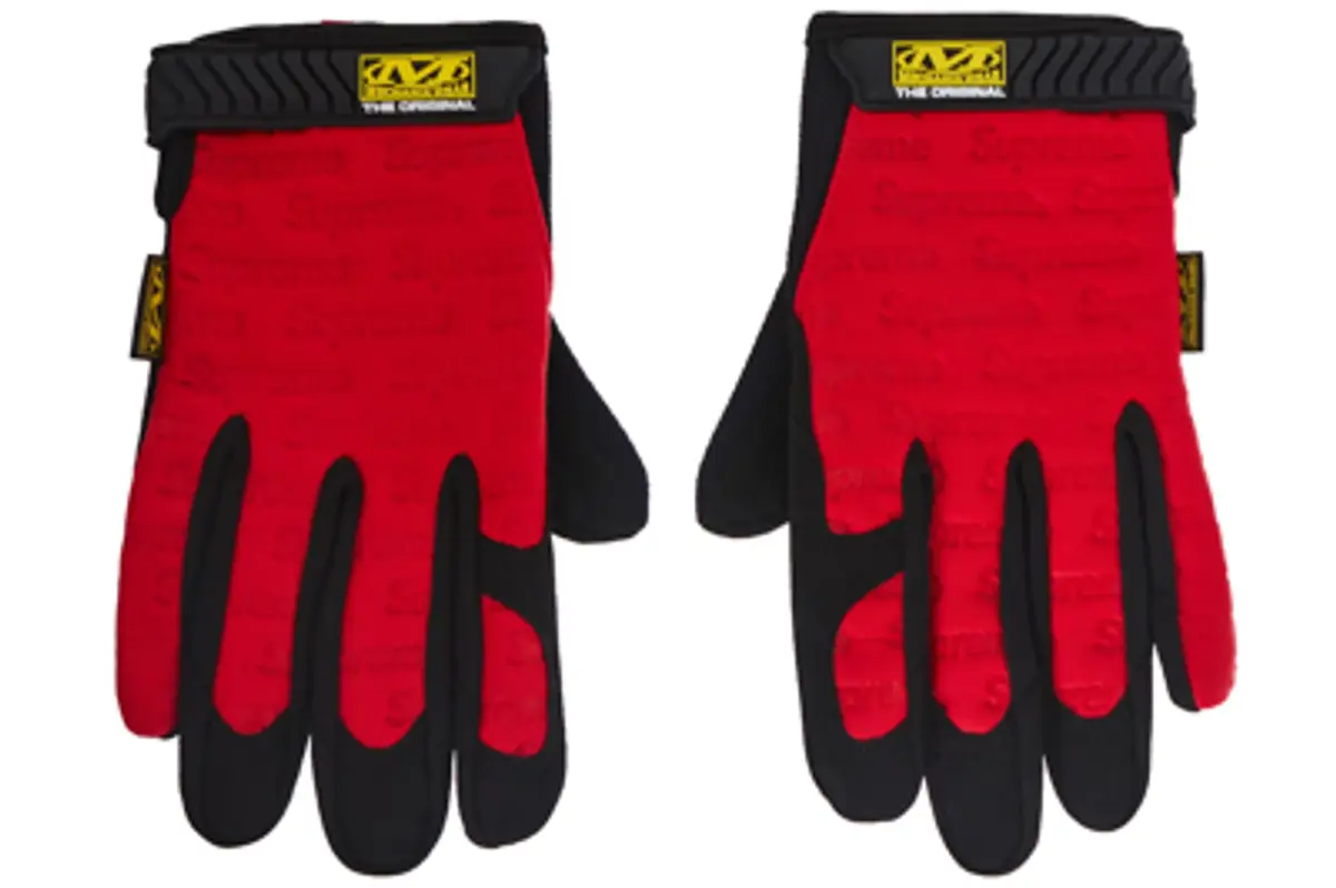 Supreme Leather Work Gloves Red $70
