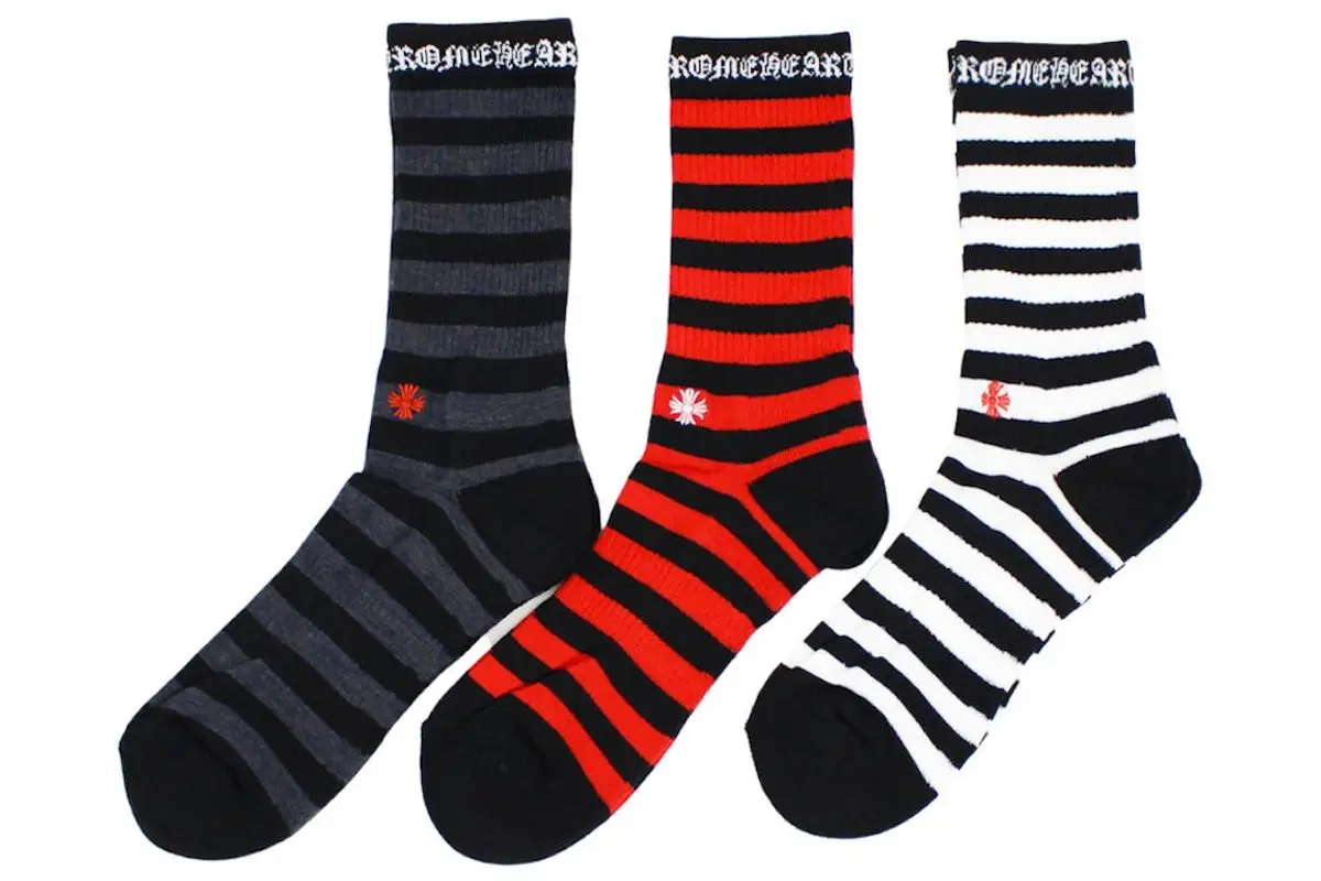 Chrome Hearts  Striped Socks (3 Pack) Multi $160
