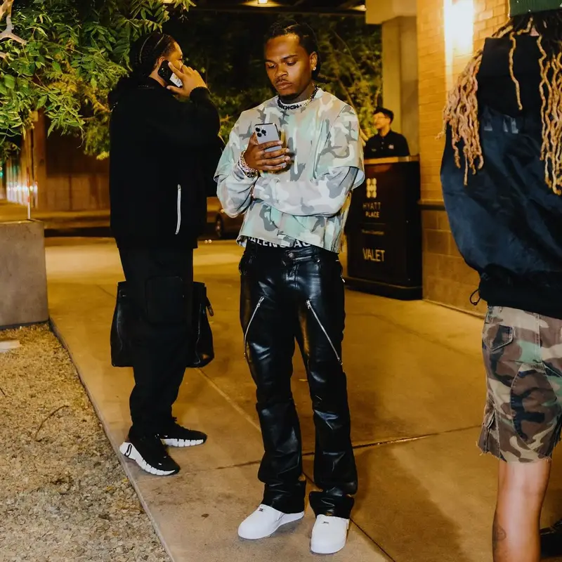 Gunna outfit in Tiffany&Co, Pharrell Williams Merch, and Balenciaga, 2024