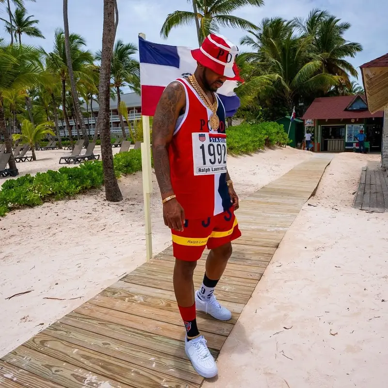 Fabolous outfit in Nike and Ralph Lauren, 2024