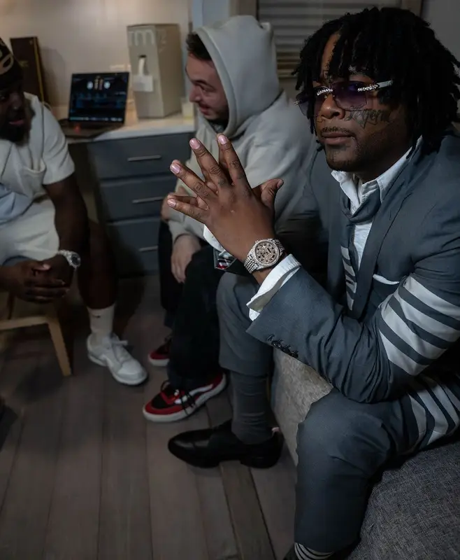 03 Greedo outfit in Thom Browne, 2024