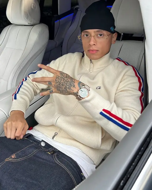 Central Cee outfit in Corteiz, Cartier, and Syna World, 2024