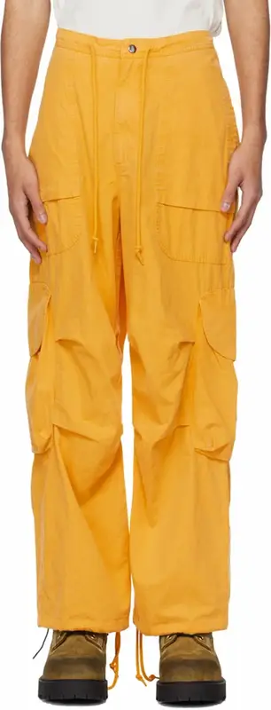 Entire Studios Yellow Freight Cargo Pants In Citrine $195