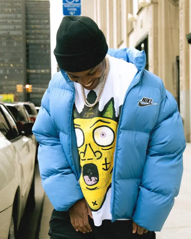 42 Dugg outfit in Supreme, Off-White, and Nike, 2024