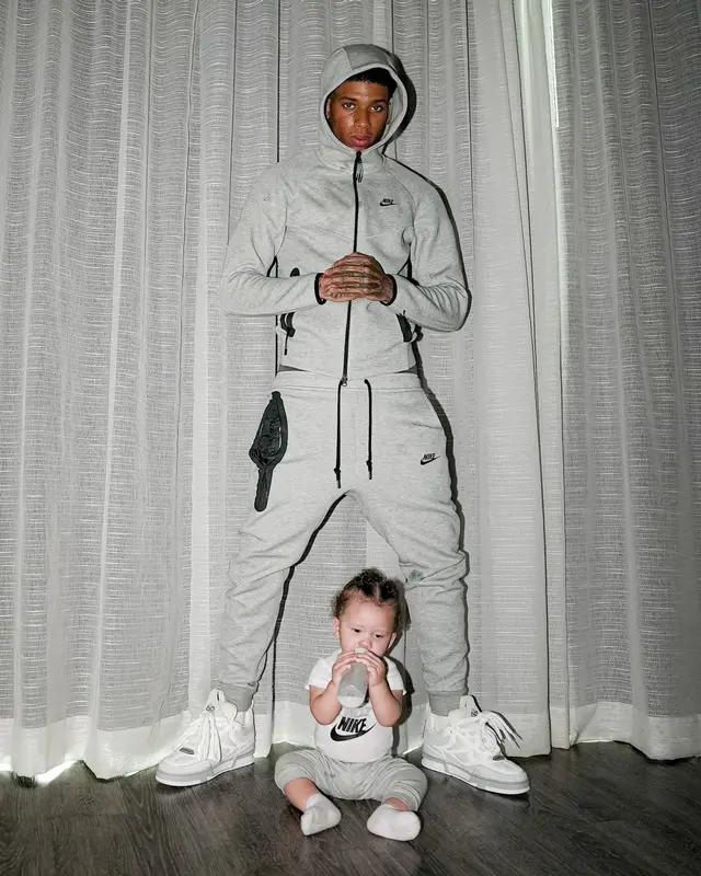 NLE Choppa outfit in Nike and Louis Vuitton, 2024