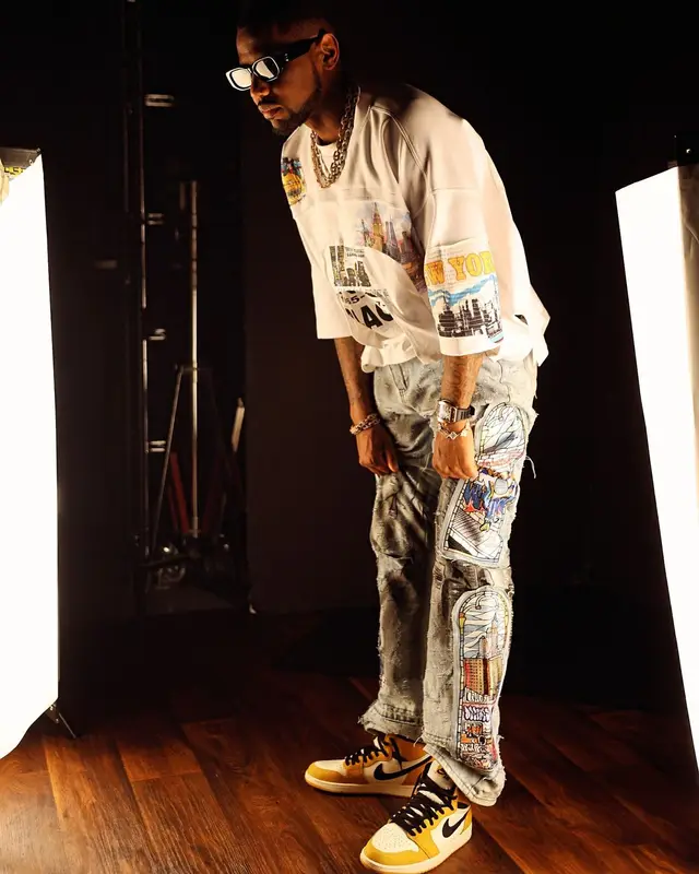Fabolous outfit in Who Decides War and Nike, 2024