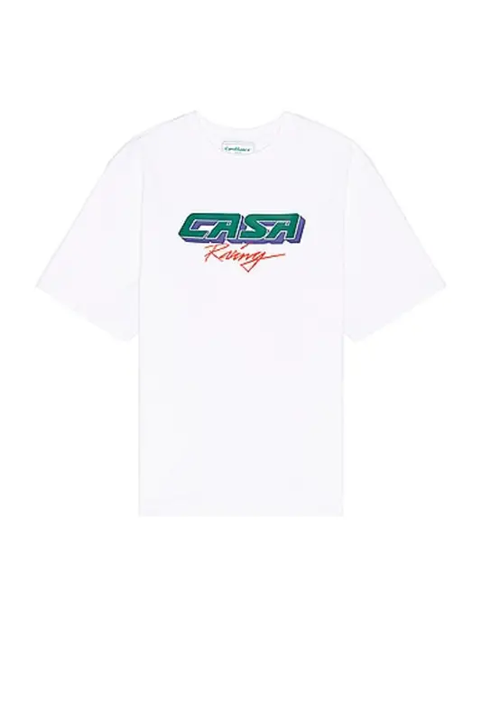Casablanca Casa Racing Logo Cotton T-shirt In White $220