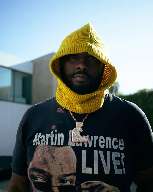 Peezy outfit in Louis Vuitton and Rick Owens, 2024