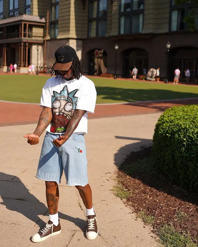 Duke Dennis outfit in Culture Clothing Co, Pas de Mer, and Rick Owens, 2024