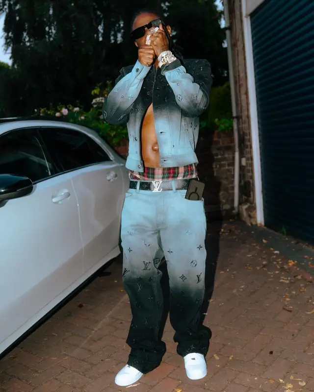 Masicka outfit in Louis Vuitton and Nike, 2024