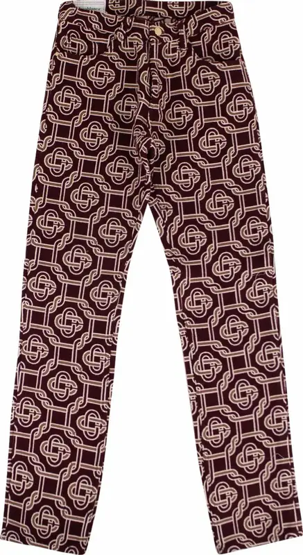 Casablanca Bordeaux Monogram Jacquard Printed Pants 'Bordeaux' $500