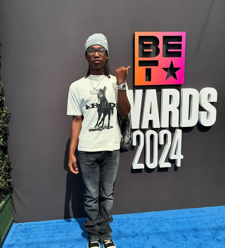 YNW BSlime outfit in Rhude, Rick Owens, and Louis Vuitton, 2024