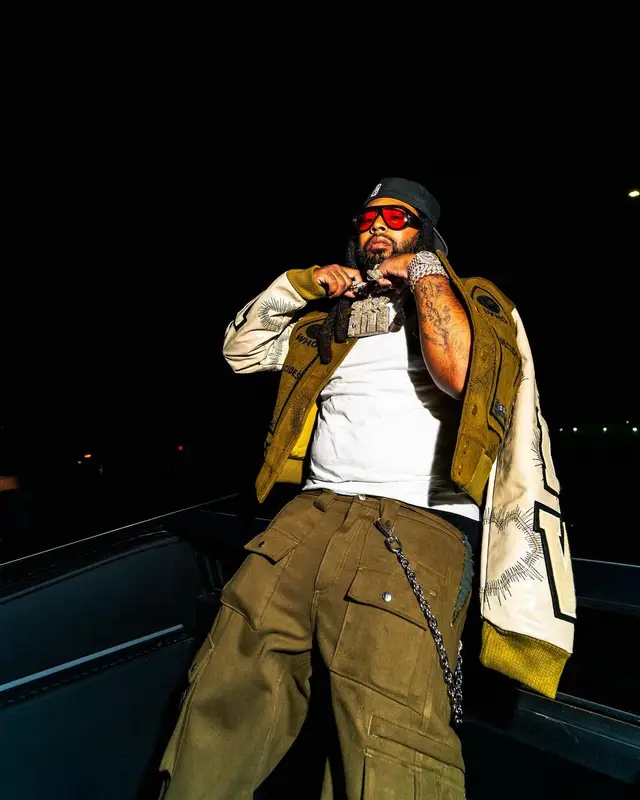 Icewear Vezzo outfit in Who Decides War, Rhude, and Tom Ford, 2024