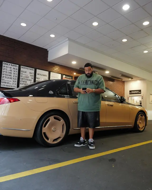 DJ Khaled outfit in Balenciaga, Prada, and Jordan, 2024