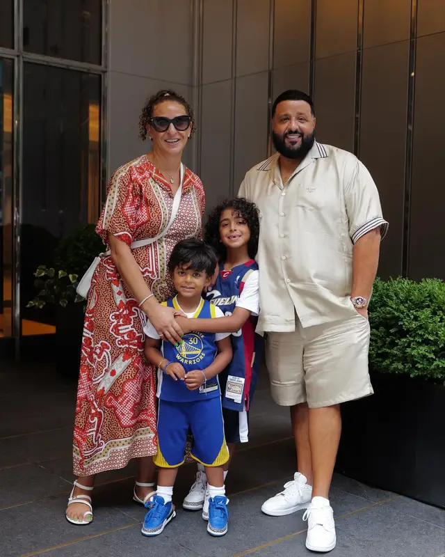 DJ Khaled outfit in Prada, Nike, and Travis Scott Merch, 2024