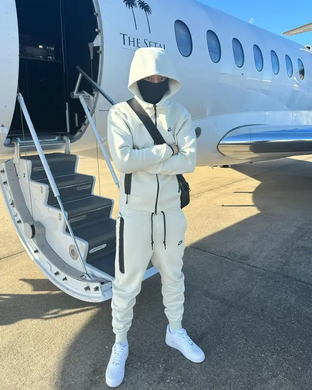 Central Cee outfit in Nike, 2024