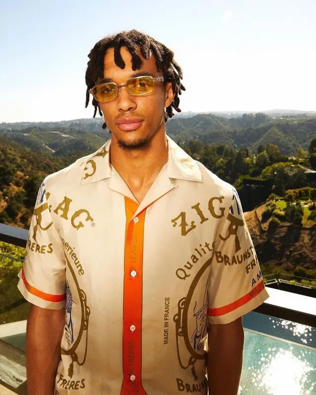 Trent Alexander-Arnold outfit in Amiri, Louis Vuitton, and Zig-Zag World, 2024