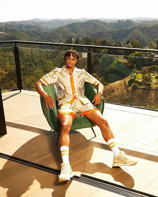 Trent Alexander-Arnold outfit in Amiri, Louis Vuitton, and Zig-Zag World, 2024