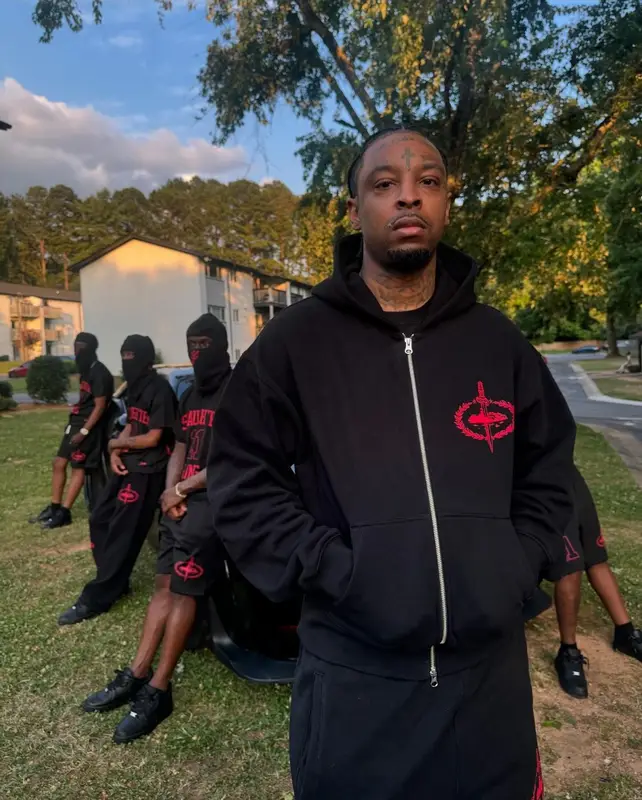 21 Savage outfit in 21 Savage Merch, Nike, and Corteiz, 2024