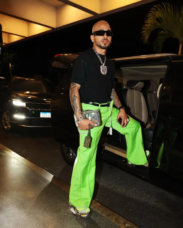 Ozuna outfit in Cactus Jack, Louis Vuitton, and Dior, 2024