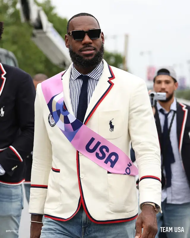 LeBron James outfit in Ralph Lauren and Louis Vuitton, 2024