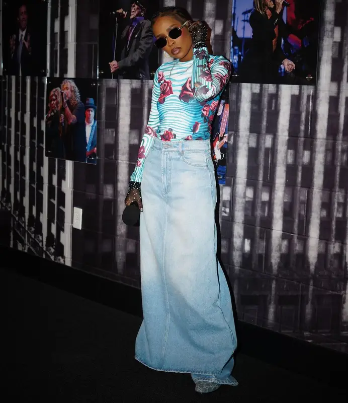 DeJ Loaf outfit in Jean Paul Gaultier and Gucci, 2024