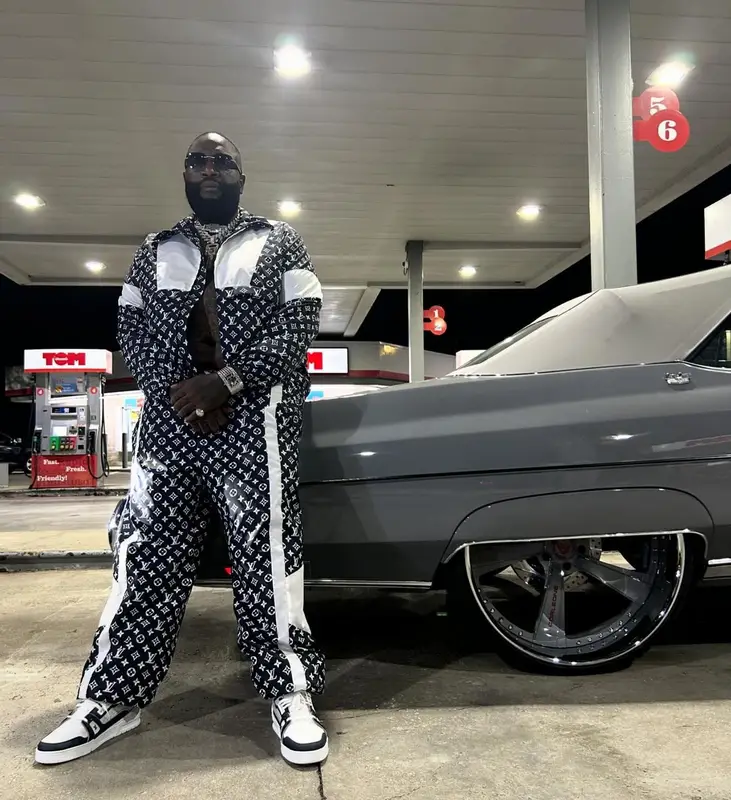 Rick Ross outfit in Louis Vuitton, 2024