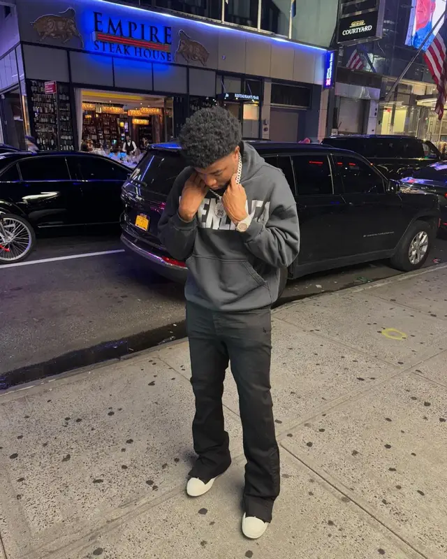 Yungeen Ace outfit in Balenciaga, Amiri, and Rick Owens, 2024