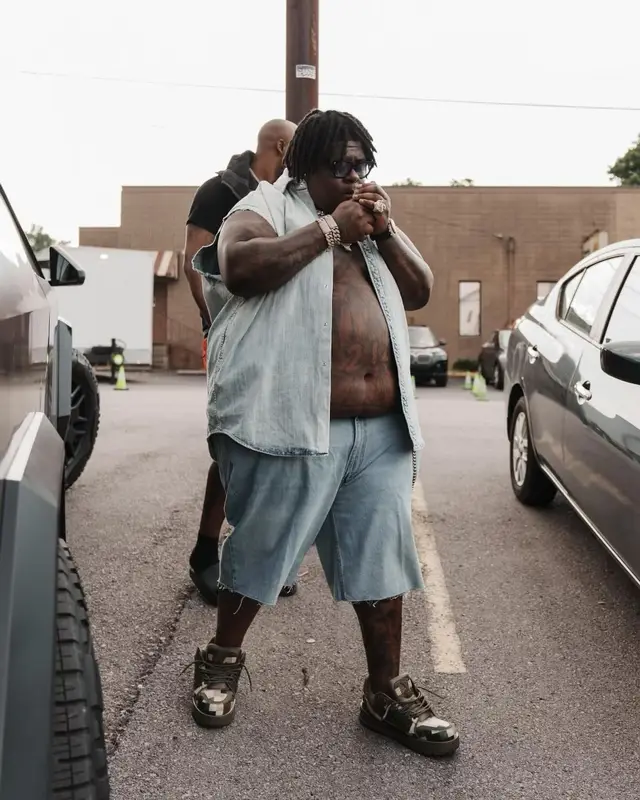 BigXthaPlug outfit in Balenciaga and Louis Vuitton, 2024