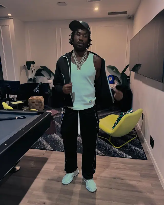 Meek Mill outfit in Amiri and Maison Mihara Yasuhiro, 2024