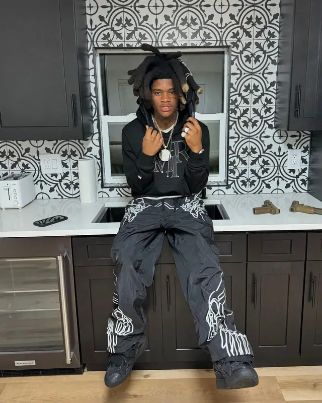 Kuttem Reese outfit in Amiri, Pleasures, and Lanvin, 2024