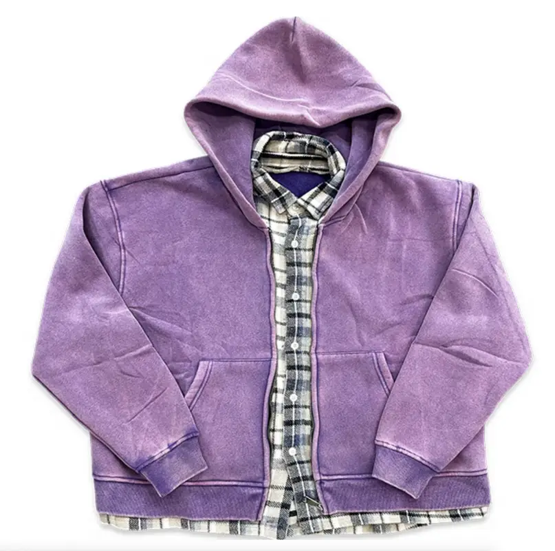 The GV Gallery Raspberry Hills Flannel Zip Up Hoodie Purple $315