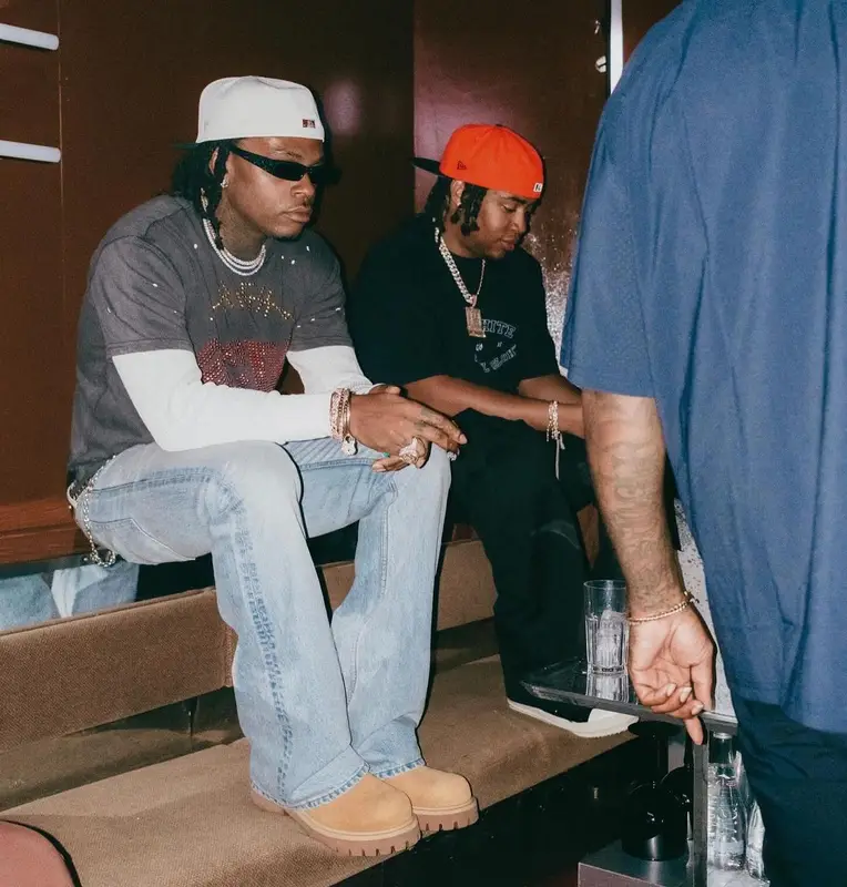 Gunna outfit in Louis Vuitton and Timberland, 2024