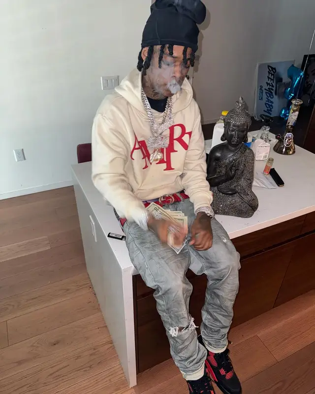 Heembeezy outfit in Amiri, Jordan, and Gucci, 2024