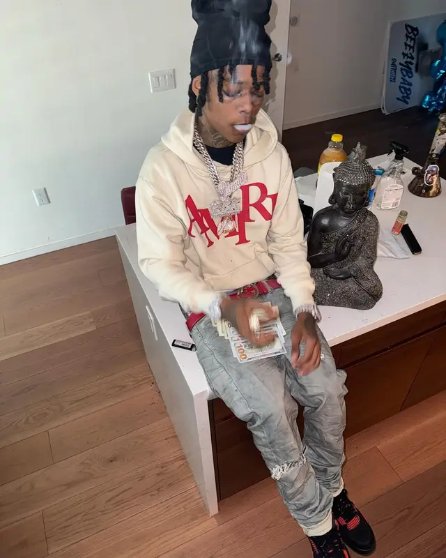 Heembeezy outfit in Amiri, Jordan, and Gucci, 2024