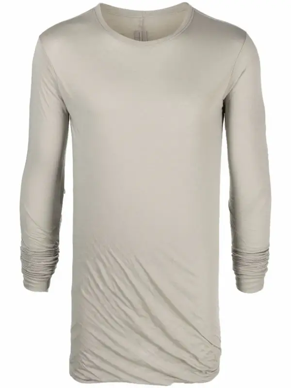 Rick Owens Long-sleeve Organic-cotton T-shirt In Neutrals $500